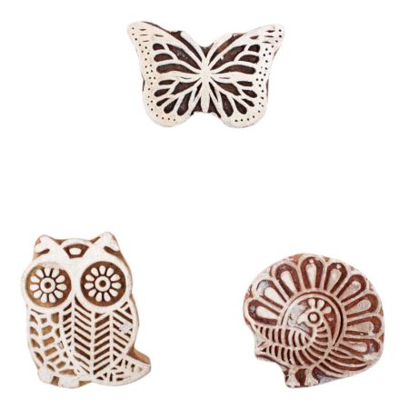 Set of 3 Piece New Mix Wooden Printing Block